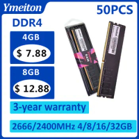 memoriam ddr4 50PCS Ymeiton DDR4 2400MHz 2666MHz 4GB 8GB 16GB 32GB U-DIMM RAM 288Pin 1.2v PC Desktop Memory Wholesales