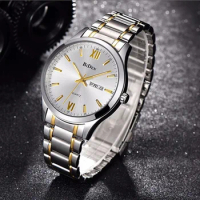 Japan BIDEN Business Men Movt Quartz Watch Watches Stainless Steel Waterproof Calendar Week Wristwatch Gifts relogio masculino