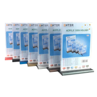 Kệ mica 2 mặt Enter E29 210x300mm đế nhôm A4 đứng, dùng làm kệ menu nhà hàng, quảng cáo, thông báo, 