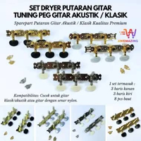 Set Dryer Putaran Gitar Tuning Peg Gitar Akustik Klasik / Spare Part Putaran Gitar Classic Akustik K