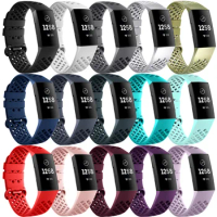 Silicone Wristband For Fitbit Charge 3 4 Band Breathable Watch Strap Sport Bracelet For Fitbit Charge 4 Charge 3 SE Smartwatch
