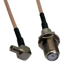 F Type Female to TS9 Male Right Angle 90 Degree RF Coaxial Cable RG316 for 2G 3G 4G Antenna Router TV HDTV DVB-T 7CM~10FT