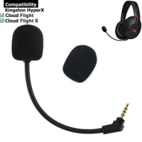 Detachable Replacement Aux 3.5mm Microphone Mic Noise Cancelling for Kingston HyperX Cloud Flight S Gaming Headsets Headphones