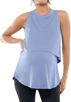 ZDC Womens Maternity Nursing Tank Tops Sleeveless Double Layer Breastfeeding Shirts Summer Pregnancy