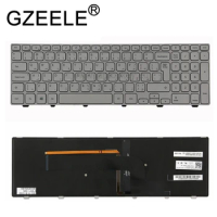 GZEELE New Arabic Replacement Keyboard For Dell Inspiron 15-7537 Backlit AR version silver