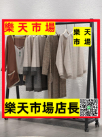 鐵藝服裝架落地式掛衣架帶輪子服裝店貨架衣服展示架商場落地衣架