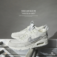 【NIKE 耐吉】Air Max 90 Futura 女鞋 白色 灰色 氣墊 運動 休閒鞋 FB1877-110
