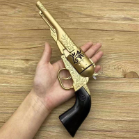 西部牛仔金屬砸炮槍8090懷舊兒童玩具1:2.05不可發射左輪手槍模型-朵朵雜貨店