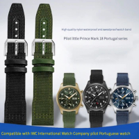 20mm 21mm High Quality Woven Nylon Watch Strap For IWC Pilot Series IW388109 IW387901 IW503607 Top Gun Watch Band Folding Buckle