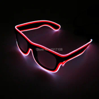 High quality EL Wire Two Colors Flexible Flashing EL Glasses LED Neon Light carnival LED Glasses with Glowing Party Decoration