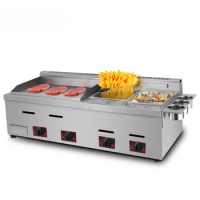 Multi-Function Deluxe ovens gas griddle with deep fryers