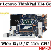 E15 E14 NM-D011 For Lenovo ThinkPad E14 Gen 2 Laptop Motherboard With i3-1115G4 i5-1135g7 i7-1165g7 CPU DDR4 100% Tested