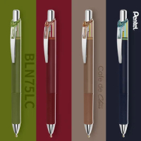 1pcs Pentel Energel Limited Striped Quick-drying Gel Pen BLN75L 0.5mm Black Refill Press Retro Color