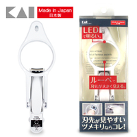 日本貝印 LED放大鏡指甲剪 KQ-0334