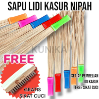 Sapu Kasur Gagang Plastik Lakop FREE Sikat kayu - Kuat dan Ekonomis Plastic Cleaning Penebah Kebas s