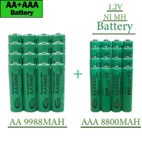 Free Shipping 2023New Bestselling 1.2V AA9988MAH+AAA8800MAH AA AAABattery NI MH Rechargeable Battery for Shaver Remote Control