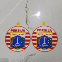 logo persija jakarta patch rubber timbul 3D pemasangan di pres