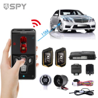 SPY 2 Way Car Alarm System Automatic Remote Start Anti-theft Car Alarm System Universal PKE With APP &amp; Engin Stop Push Button