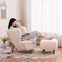 Nordic Lamb Wool Chair, Light Luxury Lazy Sofa, Balcony Leisure Chair, Single Sofa, Bedroom Single Chair