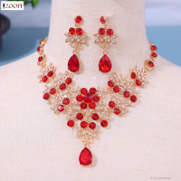Jualan Panas@Bridal Full Rhinestones Necklaces Earrings Set Hypo-allergenic Dazzling Accessories Kit