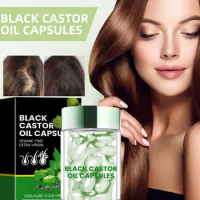 30Pcs Strength Hair Oil Capsule Intensive Tonic Oil Dry Damag Hair Growth Black Castor Oil For Women Nourish Moisturiz Hair Oil