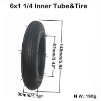 6X1 1/4 Tire with Inner Tube Fits Many Gas Electric Scooters and E-Bike Inch A-Folding Bike X 11/4 Tyre