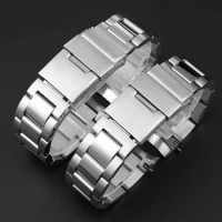 Solid fine steel arc mouth watch band for Longines kangkas steel strap L3.642.4 L3.781.4 series men's wristband bracelet 21mm
