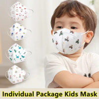 3D Children Disposable Mask For Face Independent Packaging 4 Layer Security Protection Baby Anti-dust Mascarillas faciales