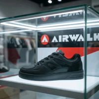 sepatu casual sekolah branded airwalk hitam polos airwalk full black