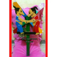 KINCIR Angin Petruk Gareng Mainan Anak Bambu KECIL