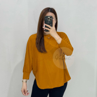Kaos Batwing Polos Wanita / Batwing Top Jumbo Wanita / Atasan Jumbo Oversize Lengan 7/8 Wanita 6007 