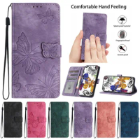 For Google Pixel 8 Pro Case 3D Butterfly Matte Leather Wallet Case For Etui Google Pixel 8 7 6 Pro Pixel8 7A 6A Flip Phone Cover