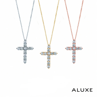【ALUXE 亞立詩】18K金 鑽石項鍊 華麗十字 十字架 NN0719(3色任選)