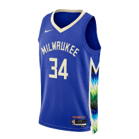 【NIKE 耐吉】NBA 球衣 密爾瓦基公鹿 字母哥 藍 多色(DO9600-480)