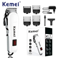 Kemei Hair Trimmer Professional Hair Clipper Electric Hair Cutting Machine Adjustable LED Display Barber Trimmer for Men KM-809A