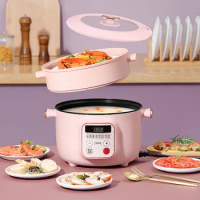 Functional Double Hot Pot Electric Cooker Non-stick Rice Chinese Hot Pot Instant Noodle Soup Korean Fondue Chinoise Cookware