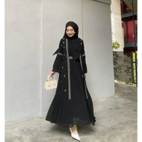 COD Dress Abaya Turki - Gaun Wanita Remaja - Dress Wanita Nafwa Abaya Dress Abaya Turkey Hitam Gamis