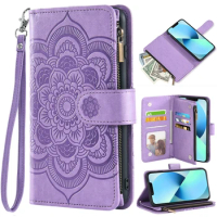 For Vivo X60 Pro Plus X70 X50 V21 S16 V27 Y22 Y35 Y72 Y16 Y70 Flip Leather Zipper Pocket Wallet Multiple Card Slots Phone Cover