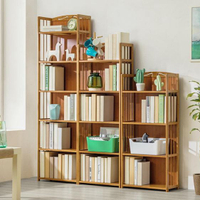 木馬人簡易書架收納置物架簡約現代實木多層落地兒童桌上學生書櫃
