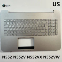 UI New For ASUS VivoBooK Pro N552 N552V N552VX N552VW English Laptop Backlit keyboard Silvery C cover