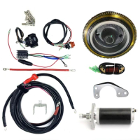 ELECTRIC START FLYWHEEL KIT FOR MERCURY TOHATSU 2 STROKE OUTBOARD MOTOR 15HP 18HP