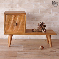 泰國實木帶抽屜首飾盒創意擺件置物架客廳儲物盒木質飾品戒指盒子