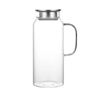 【完美午後】Afternoon簡約高硼矽耐熱玻璃冷水壺-2000ml(304不鏽鋼 茶漏 泡茶壺 耐熱玻璃 冷水壺 大容量)