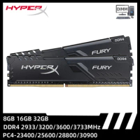 HyperX Fury Memoria RAM DDR4 8GB 16GB 32GB 2933 3200 3600 3733MHz Desktop Memory DIMM PC4-23400 25600 28800 30900 for Gaming