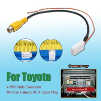 4 Pin Male Connector Radio Back Up Reverse Camera RCA Input Plug Cable Adapter for Toyota