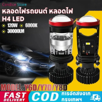 【1คู่】Y7D LED สว่างเป็นพิเศษ H4 ไฟหน้ารถยนต์ หลอดไฟหน้ารถยนต์ สว่างมาก คุณภาพดี และทนทาน