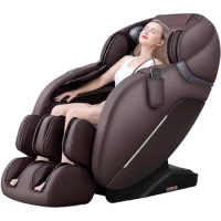 iRest SL Track Massage Chair Recliner, Full Body Massage Chair with Zero Gravity, Airbags, Heating, and Foot Massage (Brown)