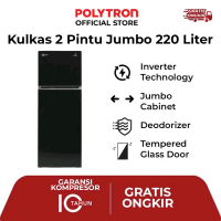 POLYTRON Kulkas 2 Pintu 220 Liter Inverter Belleza JUMBO PRW 23VX - hitam