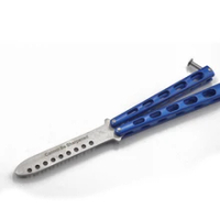 butterfly Knife butterfly trainer balisong butterfly knife training tool folding knife not sharp fade blue color