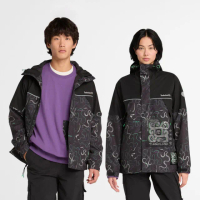 【Timberland 官方旗艦】中性黑色新年特別款AOP印花防水外套(A2KBSESY)